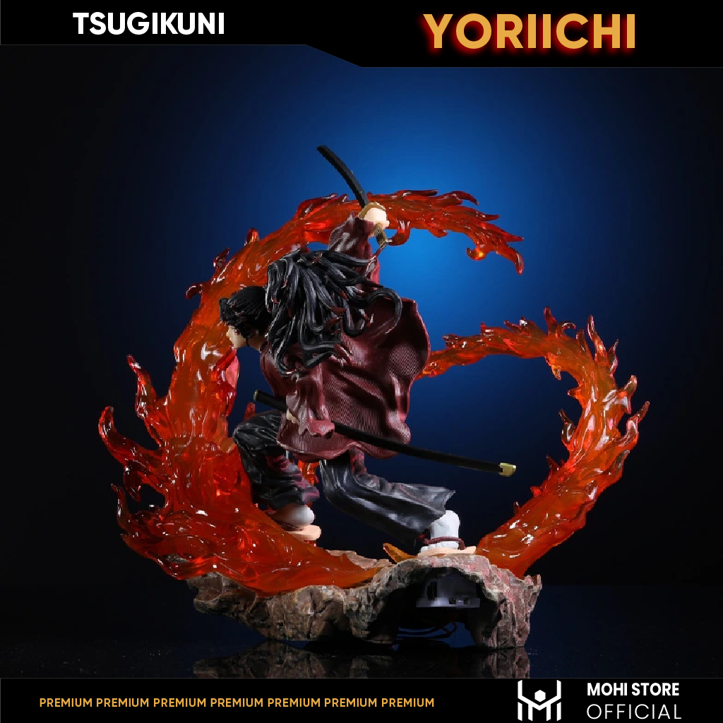 Mô Hình Tsugikuni Yoriichi chiến đấu - có led - cao 30cm - Full box - Kimetsu No Yaiba - Có Hộp Màu