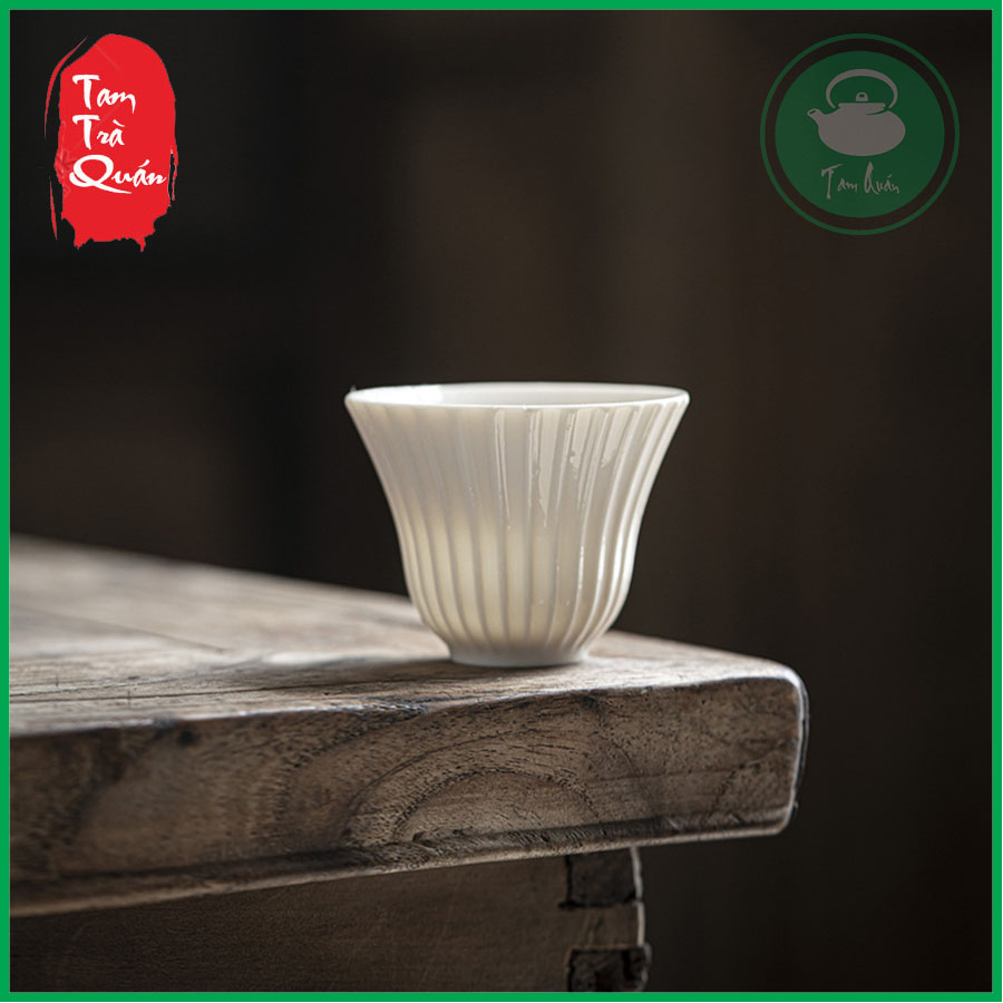 Chén trà sứ trắng Đức Hóa 55ml
