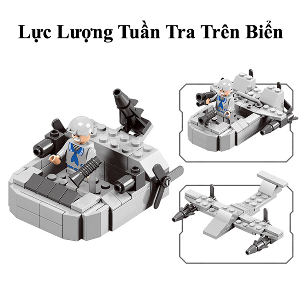 Đồ Chơi Xếp Hình Chiến Hạm 6 IN 1 Chất Liệu Nhựa ABS An Toàn Thân Thiện Cho Bé