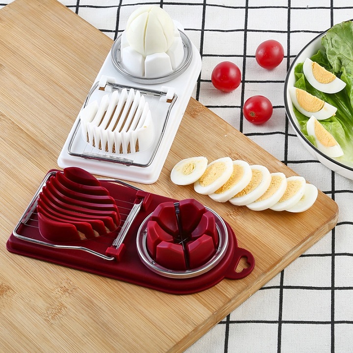 Dụng cụ cắt trứng luộc 2 trong 1 bằng thép không gỉ