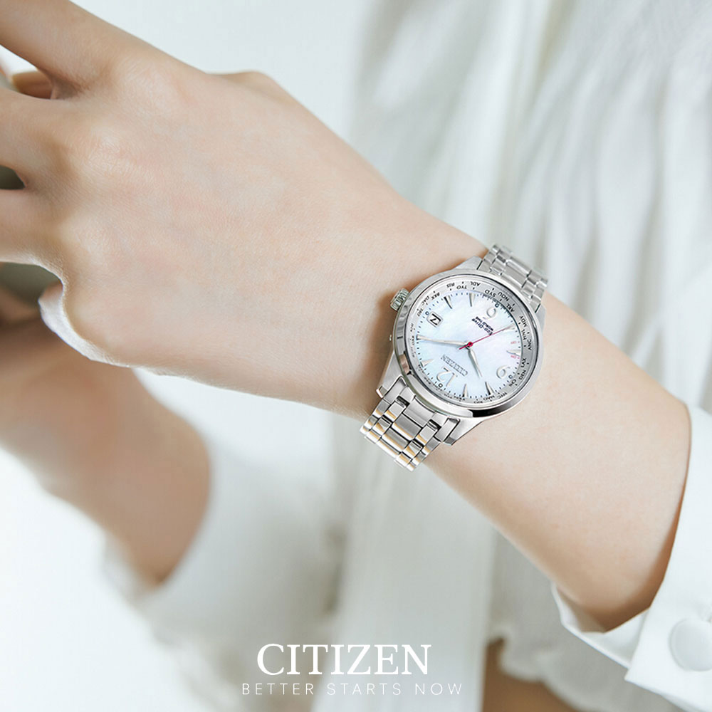 Đồng Hồ Nữ Citizen Dây Thép Không Gỉ FC8001-87D - Mặt Xà Cừ (Sapphire)