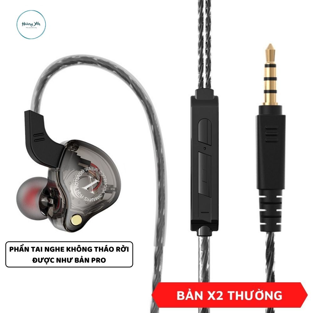 Tai Nghe Gaming Nhét Tai Chống Ồn Cực Tốt X2 Pro Âm Bass Siêu Khủng, Có Mic, jack Cắm 3.5mm Dành Cho Điện Thoại, PC