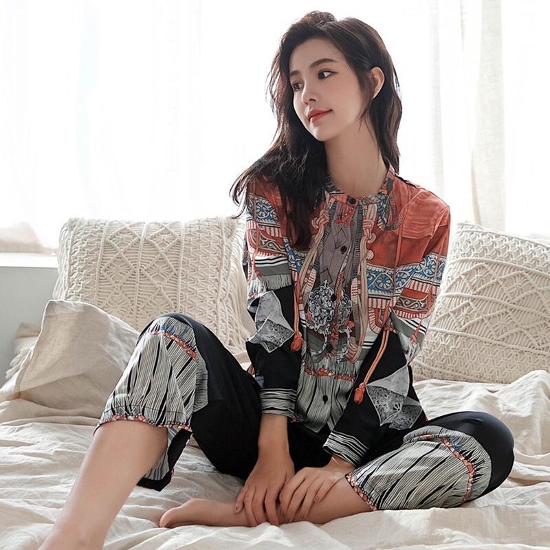 Đồ Bộ Pijama Lụa Đồ Mặc Nhà️ Bộ Ngủ Cao Cấp Mát Mềm Mịn - ELSA