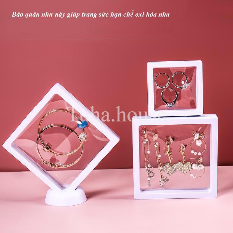 Hộp đựng trang sức màng PE trong suốt, hộp trang sức mini trưng bày nữ trang, nail, huy hiệu
