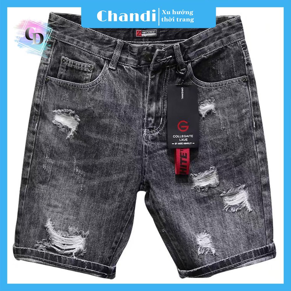 Quần Short Jean cao cấp co dãn tốt Thương Hiệu Chandi, phong cách hàn quốc mẫu mới nhất MR8010