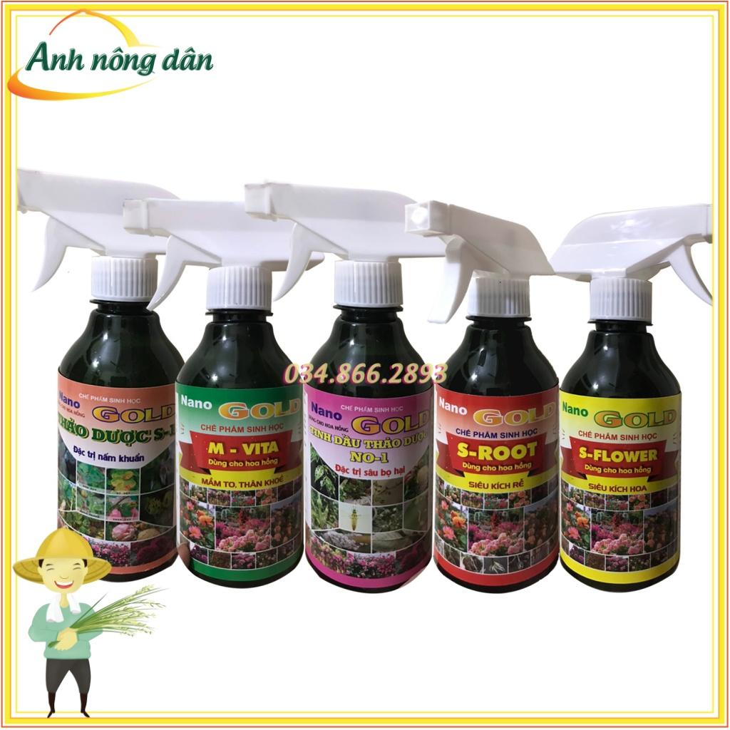 Bộ 5 Chế phẩm Nano Gold kích rễ, mầm nảy bật, hoa lá xum xuê đầy đủ dành riêng cho hoa Hồng chai dạng xịt