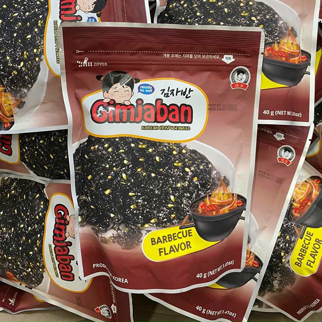 3 gói tảo biển Gimjaban vị BBQ Godbawee