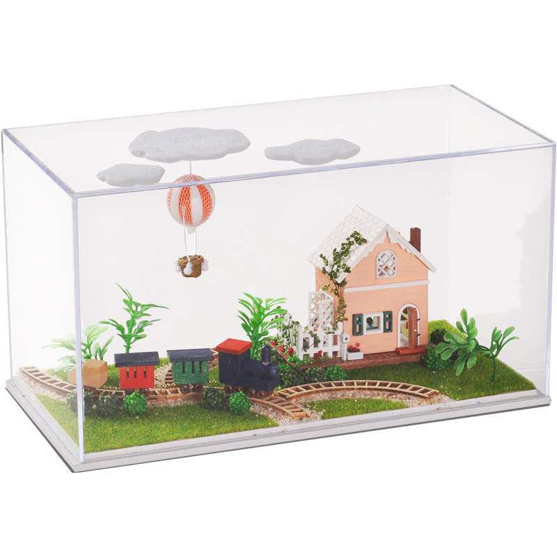 Đồ chơi lắp ghép gỗ 3D Mô hình nhà DIY Doll House Sweet World Tour Kèm Đèn LED và MICA chống bụi