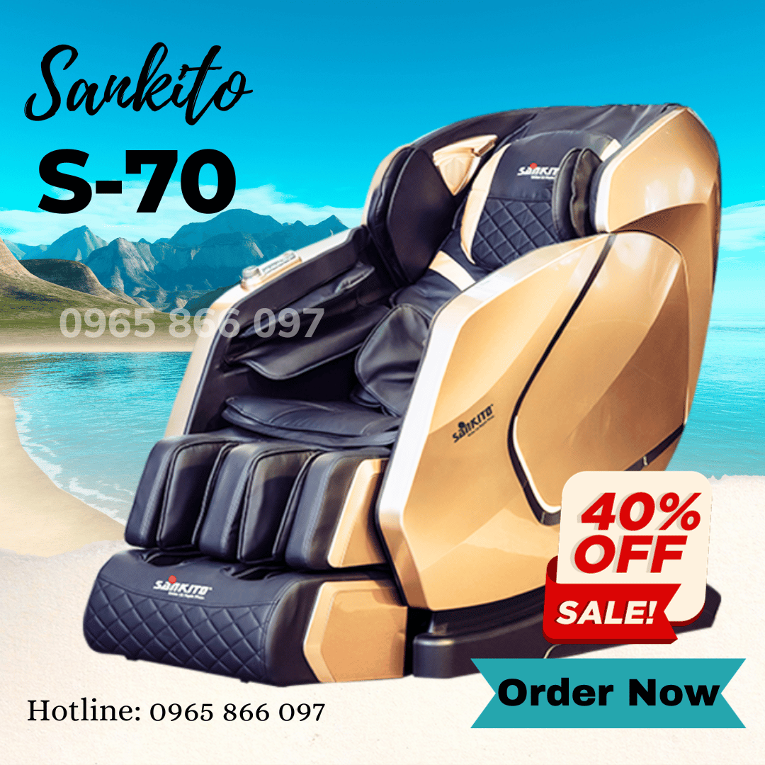 [ Sankito S-70 ] Ghế massage cao cấp toàn thân S70, LS-599 sở hữu con lăn 5D thế hệ mới nhất. Cho cảm giác massage chuyên sâu 90% toàn cơ thể, điều khiển bằng giọng nói Tiếng Việt.