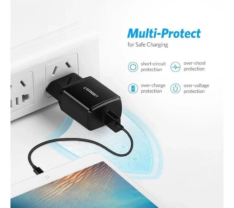 Ugreen UG50459ED011TK 5v 2.1A sạc USB màu đen - HÀNG CHÍNH HÃNG