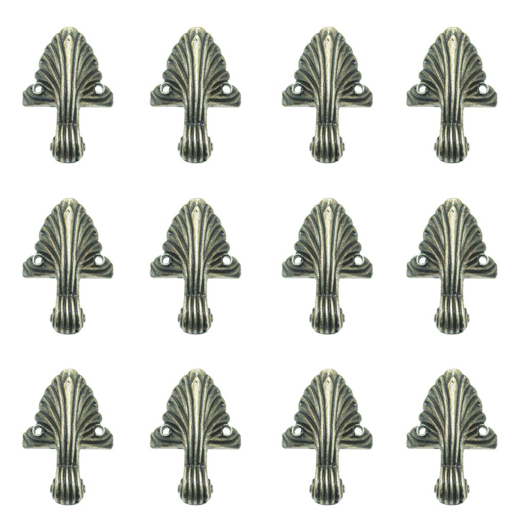 12pcs Retro Jewelry Wooden Box Corner Protectors for Boxes Casket Chest Corners Embellishment Ornament