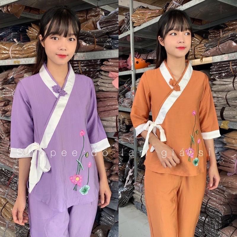 ĐỒ LAM ĐI CHÙA Xéo Nơ Hoa Sen Tơ
