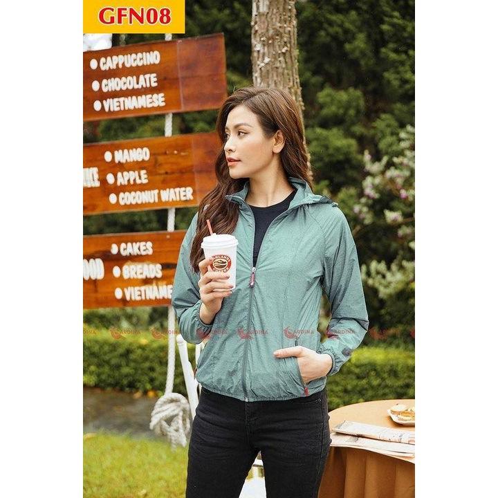 Áo khoác gió Nữ 2 lớp cao cấp lót lưới Nhật Bản, Siêu phẩm cản gió chống nước kèm túi đựng đa năng