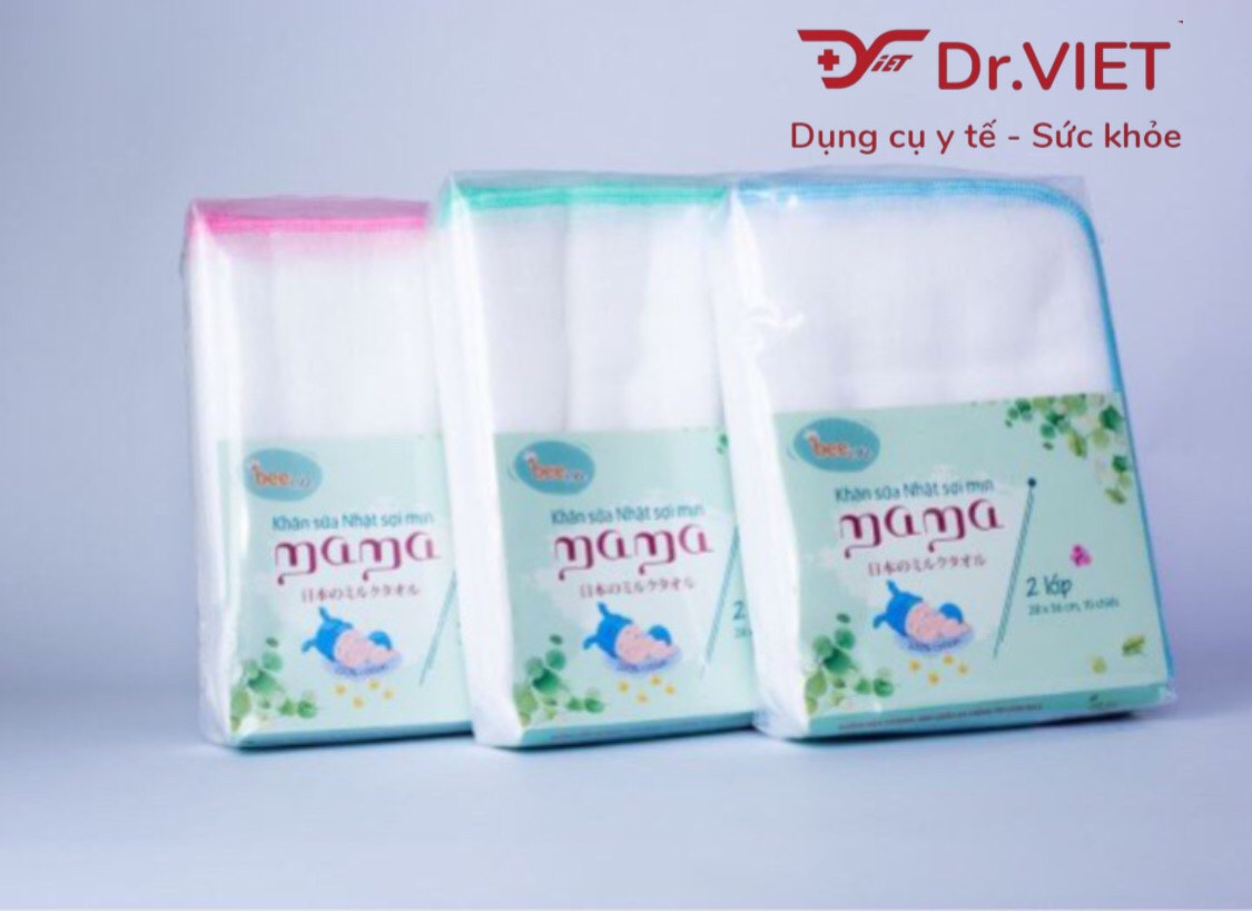 Khăn xô Mama Nhật cao cấp Thương hiệu BeeVN - Đồ dùng vệ sinh cho trẻ sơ sinh - Làm từ sợi Cotton mềm mịn giúp bé an toàn khi sử dụng