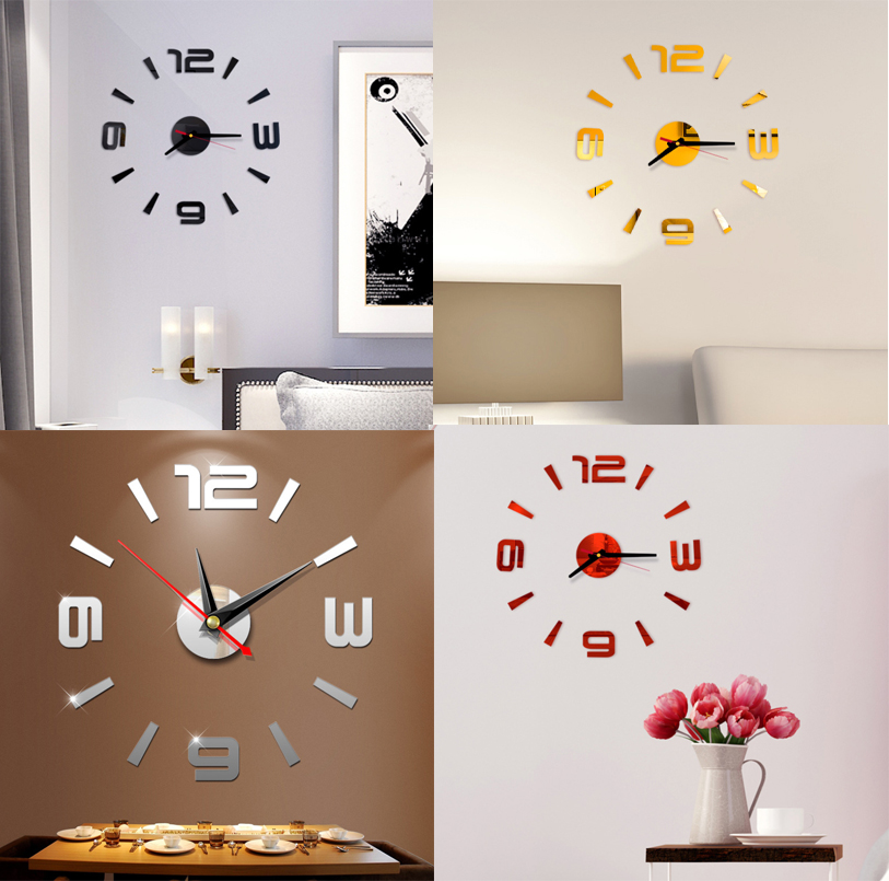 Đồng hồ treo tường 3D tự lắp ráp phong cách Châu Âu hiện đại đang HOT DH04 Đồng hồ số
