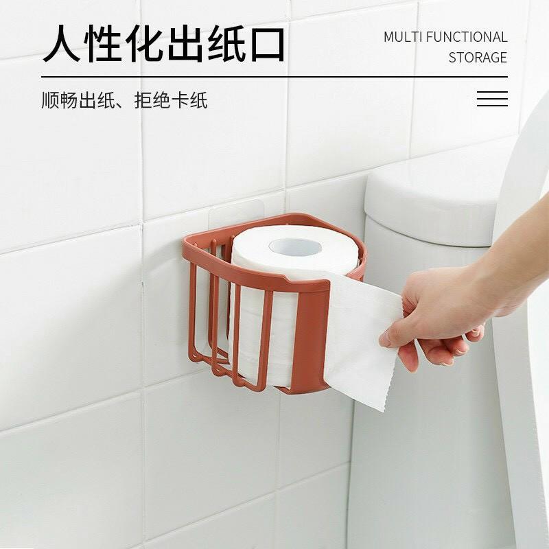 Giỏ đựng giấy vệ sinh, đồ dùng nhà tắm bằng nhựa dán tường tiện dụng