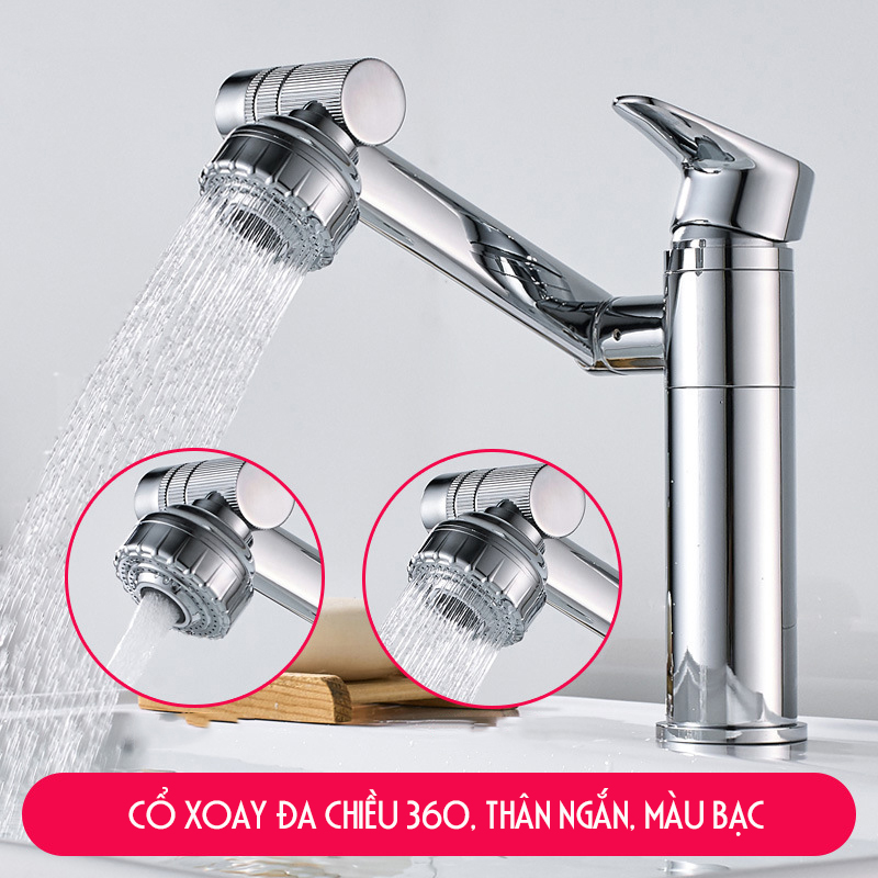 VÒI CHẬU RỬA MẶT LAVABO XOAY ĐA CHIỀU 360 ĐỘ SIÊU TIỆN DỤNG – XUẤT XỨ: Ý