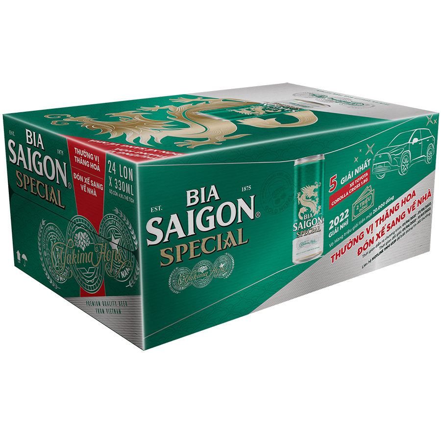 Thùng 24 lon bia SAIGON SPECIAL - 330ml - Mới