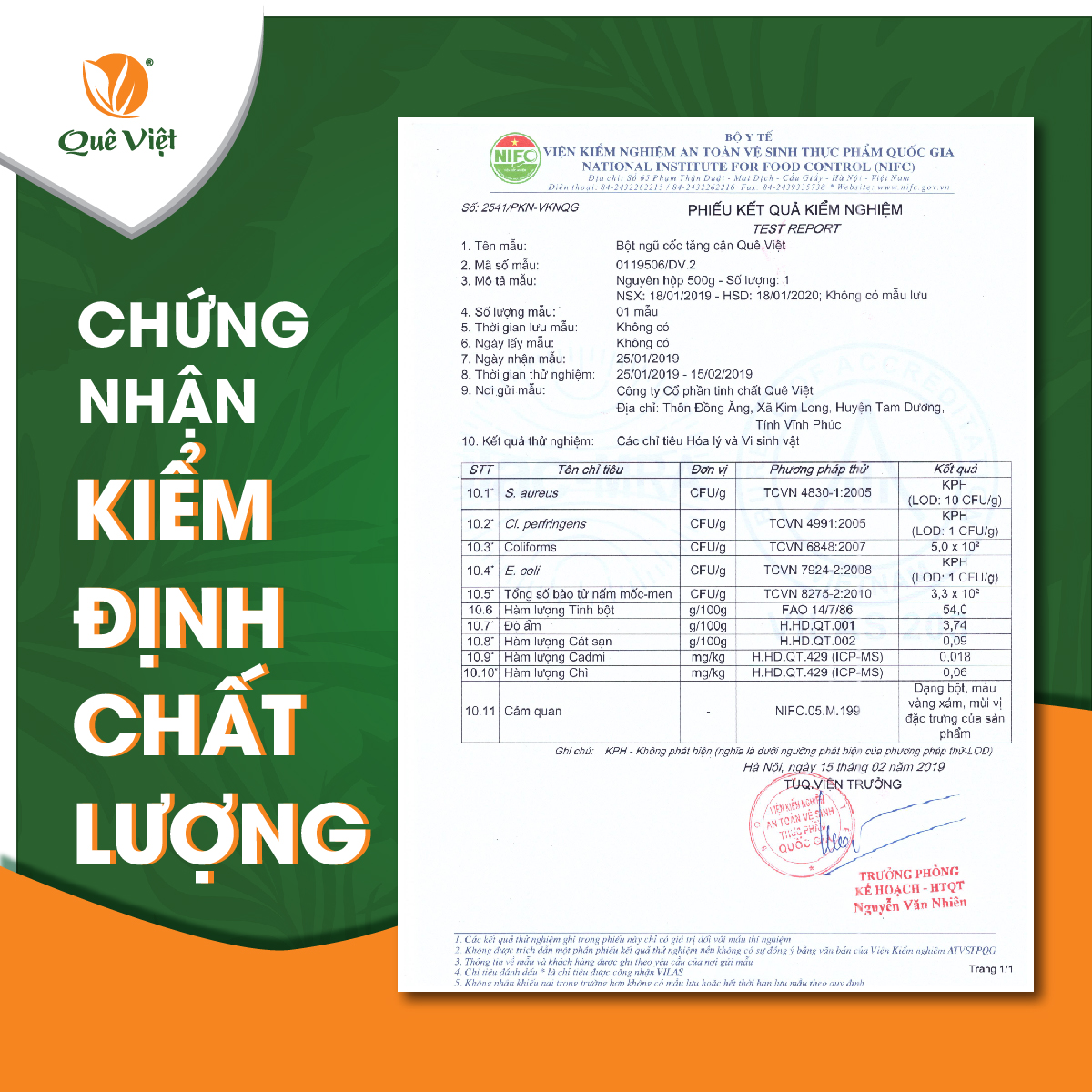 Ngũ cốc tăng cân Quê Việt 100% nguyên liệu hữu cơ, bổ sung dinh dưỡng ( 2 hộp x 500gr)