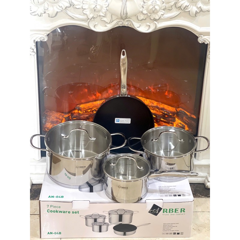 Bộ nồi inox 3 đáy Arber AN-04B hàng chính hãng