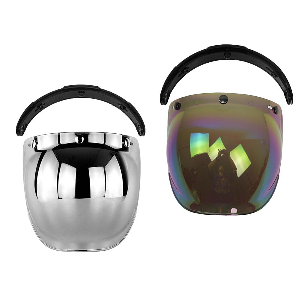 2pcs Open Face Helmet Visor Motorcycle Helmet Bubble Visor PC Lens