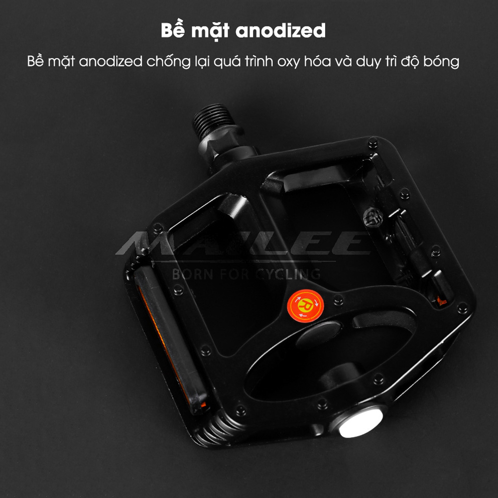 Bàn Đạp Pedan Xe Đạp Đường Trường Mai Lee B-829 Có Đèn LED, trục vòng bi DU đôi, Hợp Kim Nhôm, có đinh chống trượt - Mai Lee