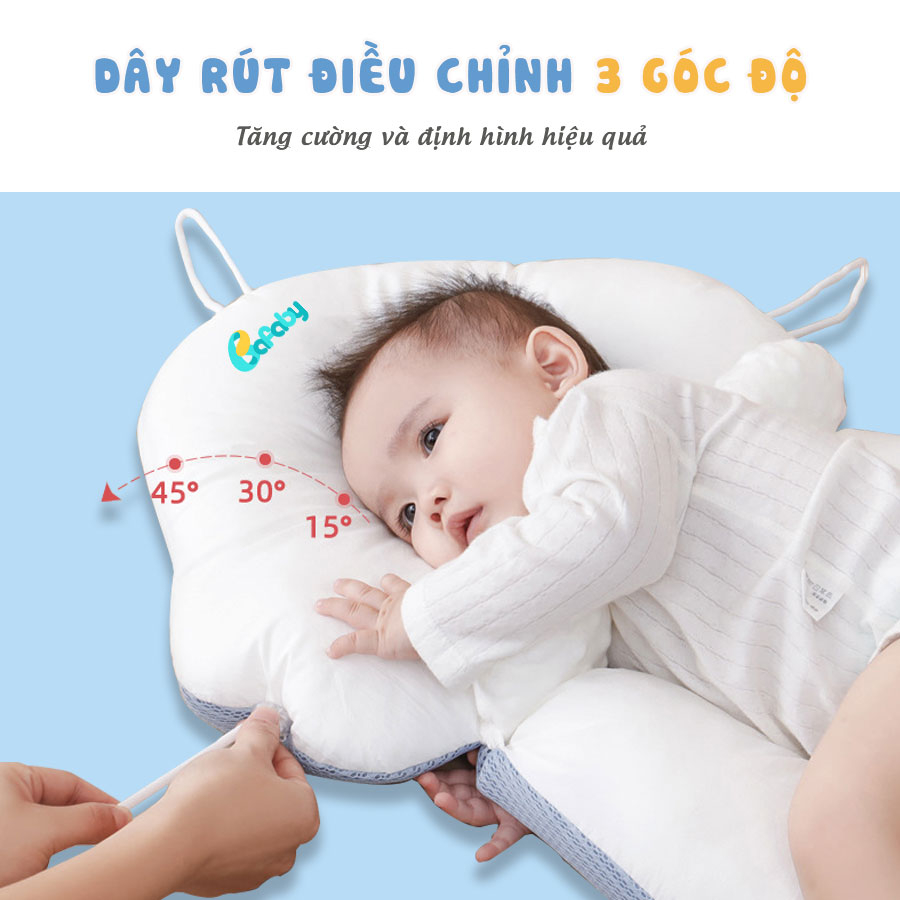 Gối Chữ U Cho Bé Sơ Sinh Chống Giật Mình Chống Bẹp Đầu Có Dây Rút Điều Chỉnh Bafaby Kids - 305