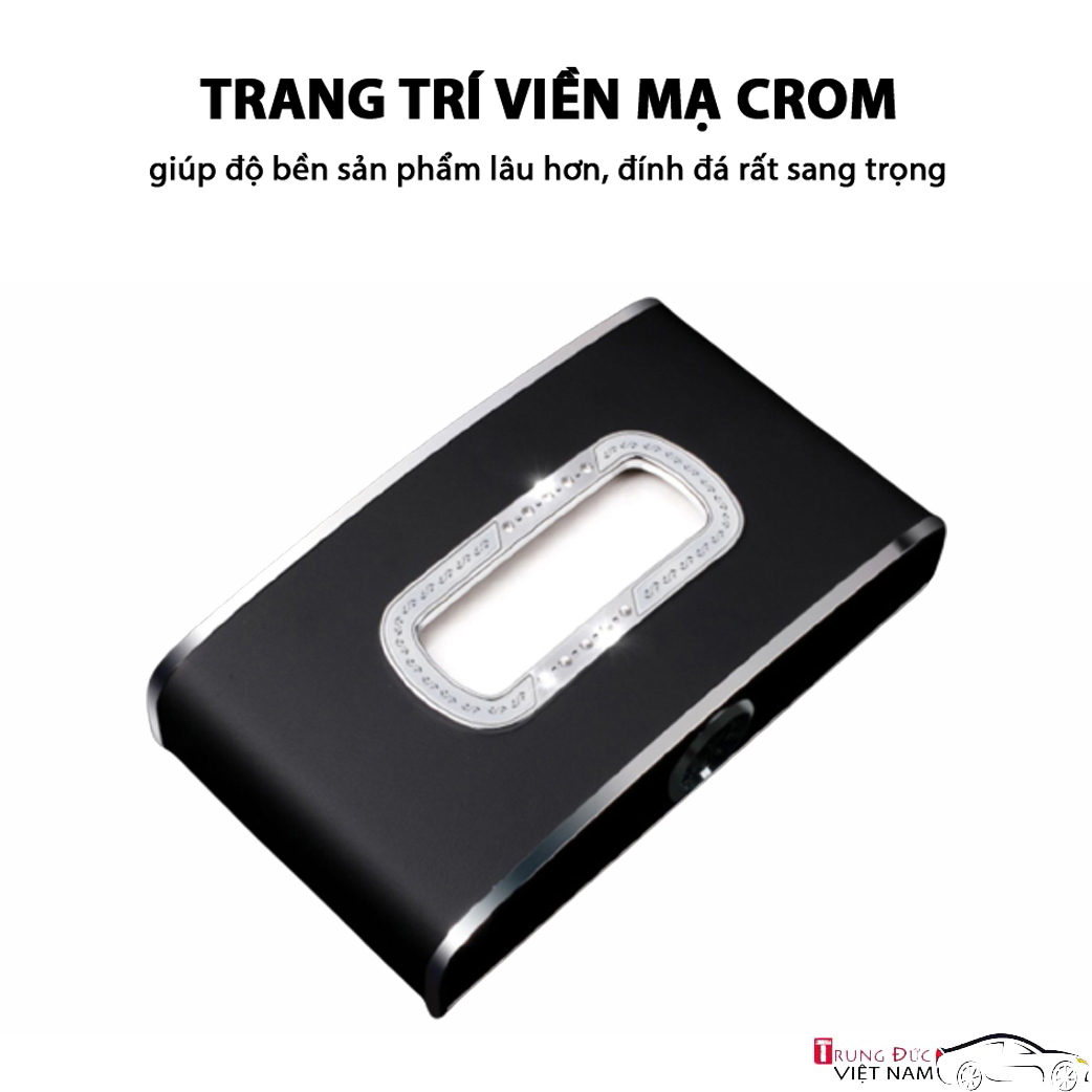 Hộp Đựng Khăn Giấy tích hợp Bảng Số Điện Thoại + Đồng Hồ đặt taplo Ô tô, Xe Hơi - Hàng Chính Hãng TDVN