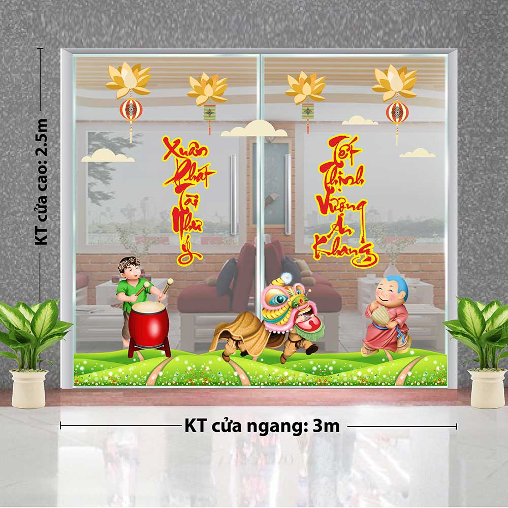 Decal trang trí tết combo số 22