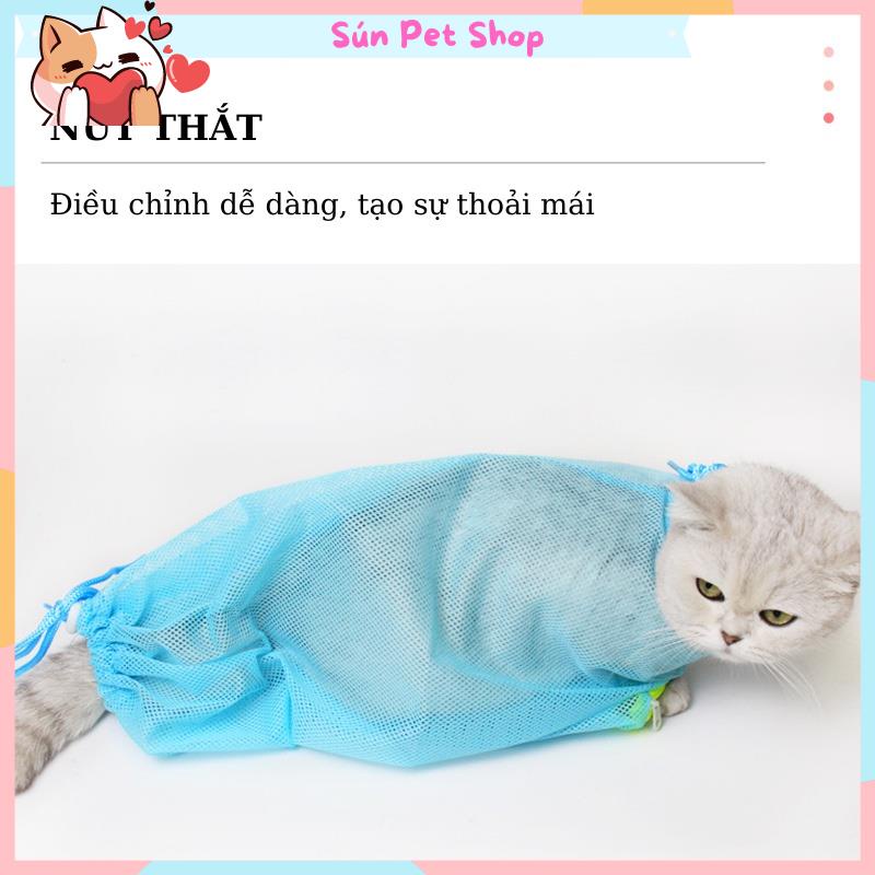 Túi lưới đa năng cho chó mèo - Túi tắm cho mèo, hỗ trợ cắt móng