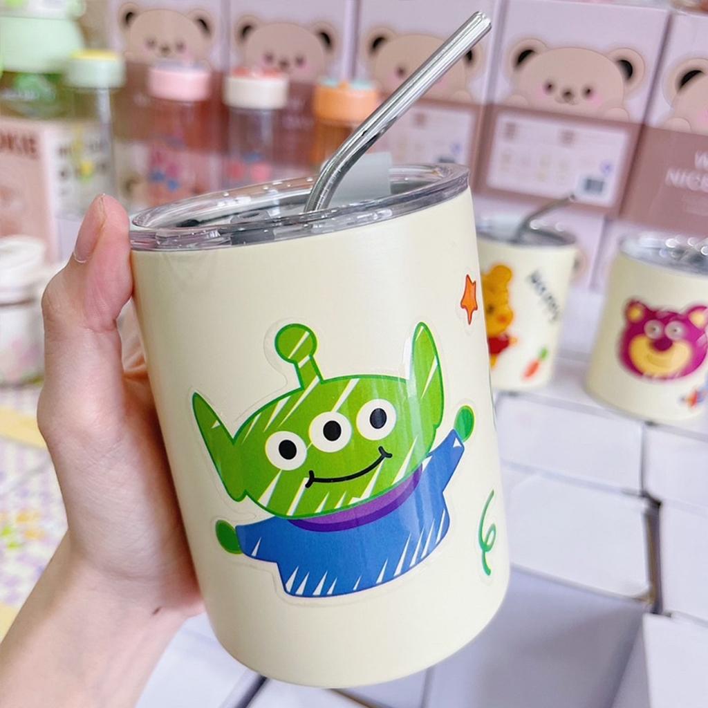 Ly Giữ Nhiệt Hoạt Hình Gấu Dâu Lotso, Ba Mắt Toy Story, Gấu Pooh Dung Tích 360Ml Thiết Kế Đẹp Mắt Dễ Thương Inox 304 Khô