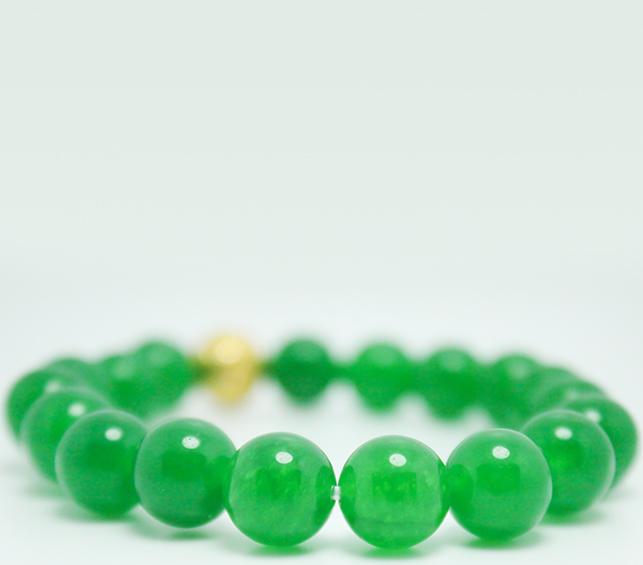 Vòng đá mã não xanh lá mix charm tròn MS220 hợp mệnh Mộc, Hỏa, Kim cho nam và nữ