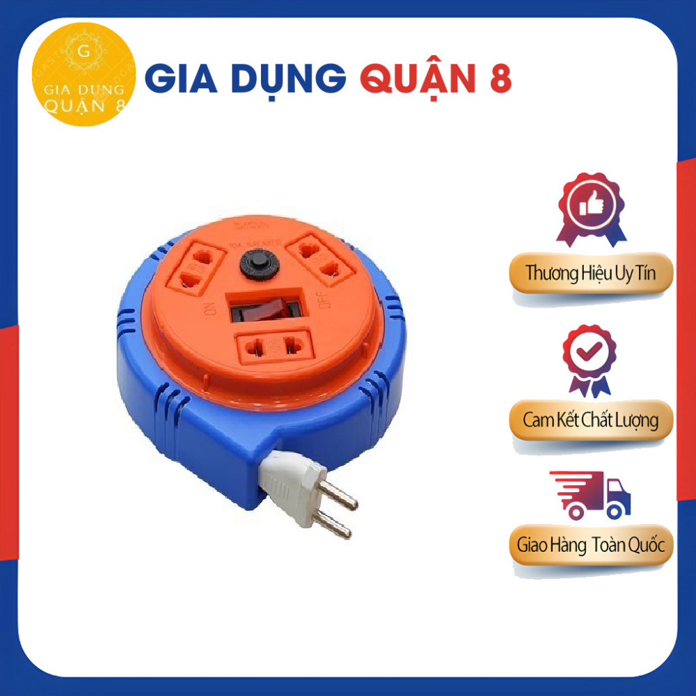 Ổ Cắm Điện - Ổ Cắm Kéo Dài Quay Tay Kiểu Đĩa Bay Mini OQMN3-3 Dây 3m Bảo Vệ Quá Tải Chịu Nhiệt Cao