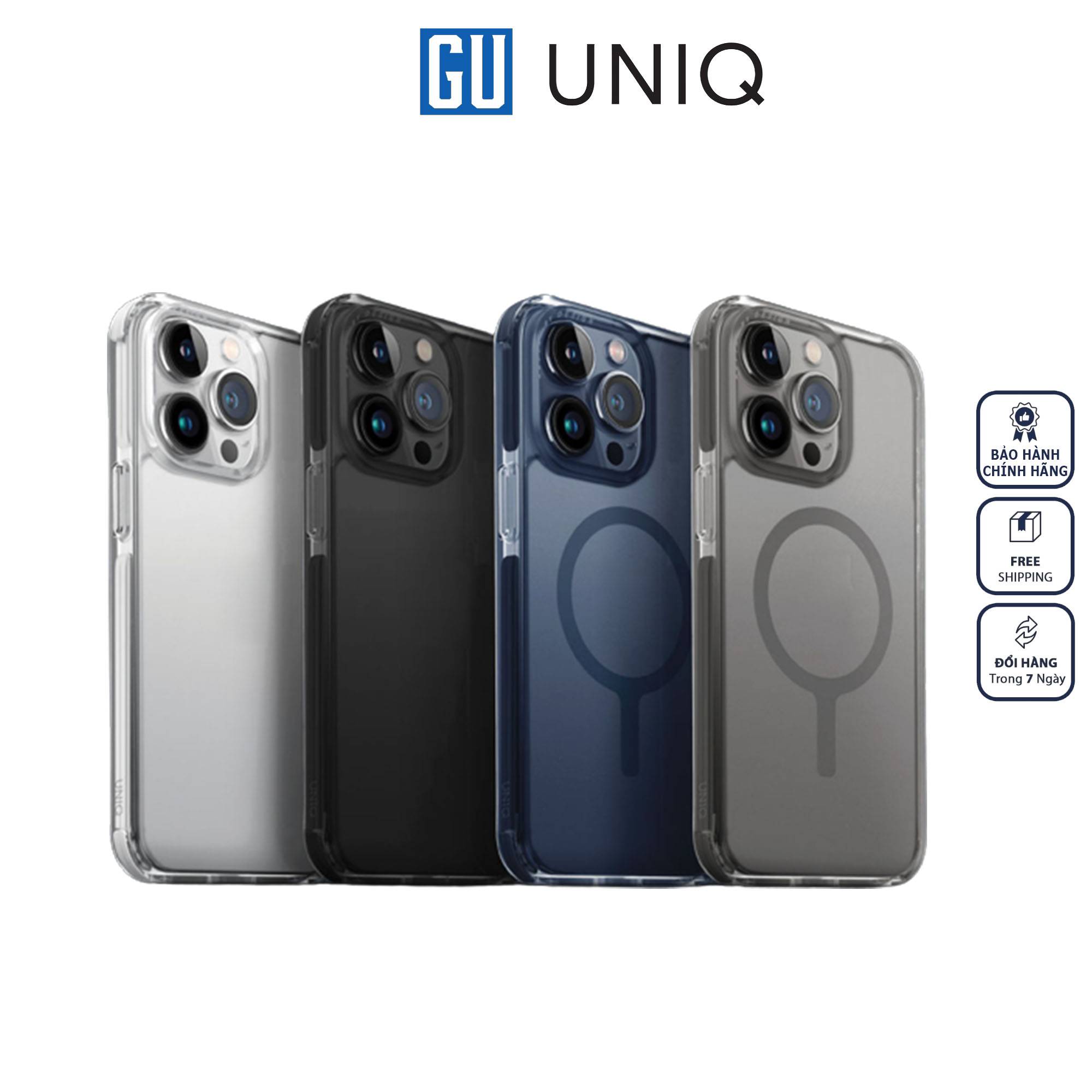 Ốp UNIQ Hybrid Magclick Charging Combat Dành Cho iPhone 15 Pro Max Chứng Nhận Chống Rơi Tương thích Sạc Không Dây Hàng Chính Hãng