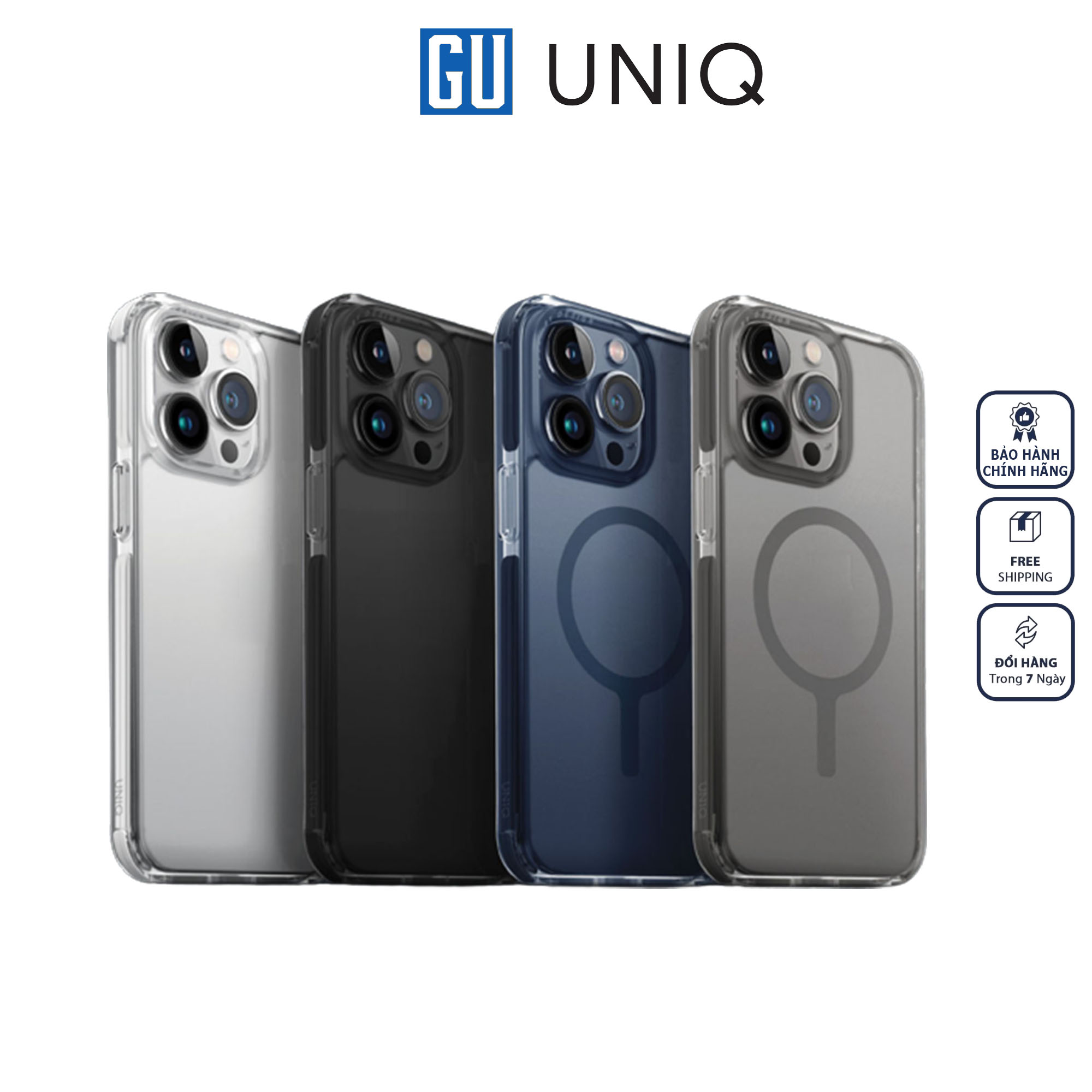 Ốp UNIQ Hybrid Magclick Charging Combat Dành Cho iPhone 15 Pro Chứng Nhận Chống Rơi Tương thích Sạc Không Dây Hàng Chính Hãng