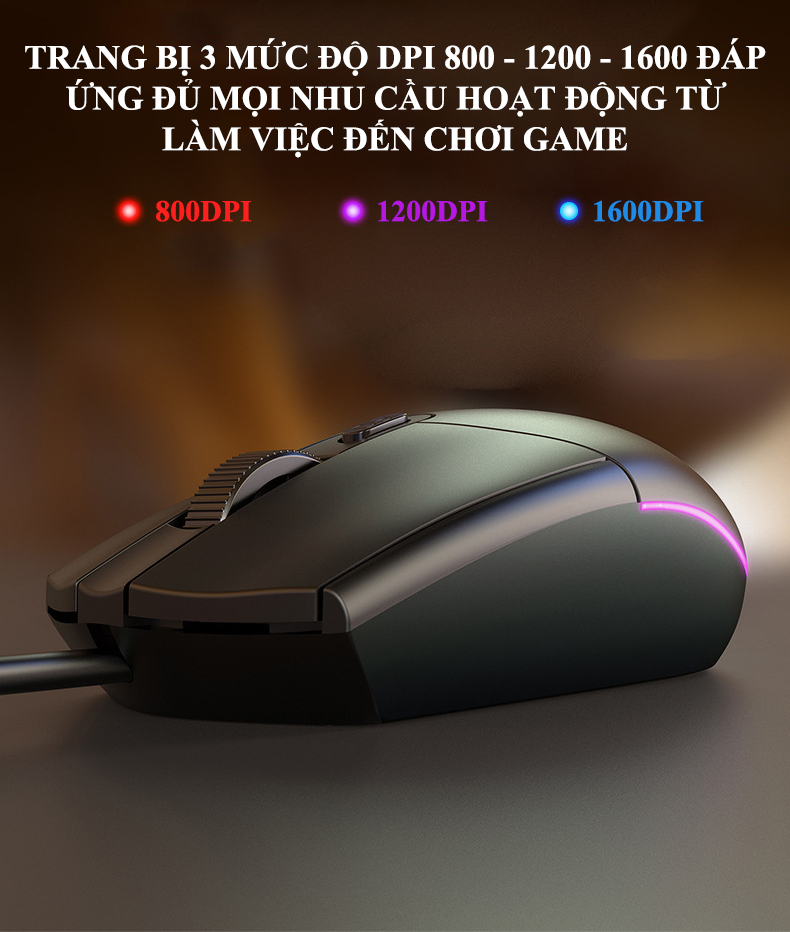Chuột chơi game YINDIAO G3SE kết nối có dây cổng USB thiết kế công thái học chống mỏi tay có đèn led 7 màu - Hàng Chính Hãng