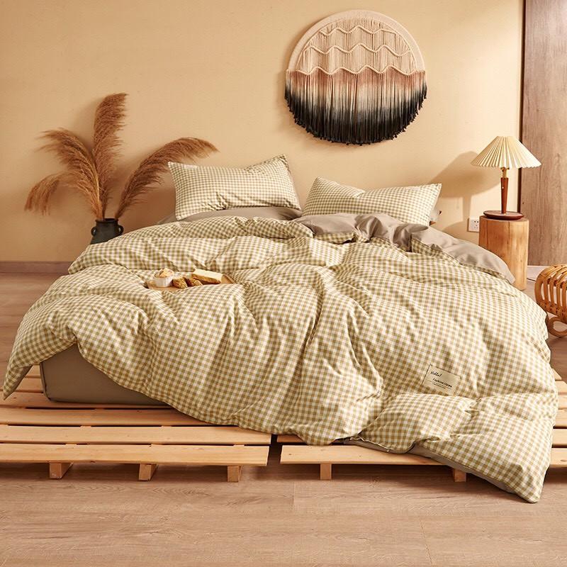 Bộ Sét Chăn Ga Gối Cotton Tici CÓ CHĂN CHẦN BÔNG - Ko Vỏ Ôm Dùng Trong Nhà, Homestay