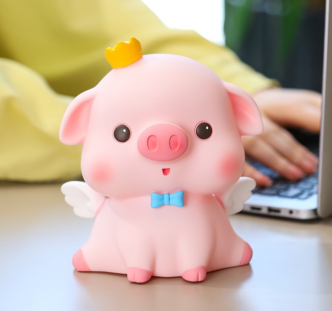 Ống Tiết Kiệm Heo Thiên Thần Ống Heo Trang Trí Quà Tặng_ Hàng chính hãng