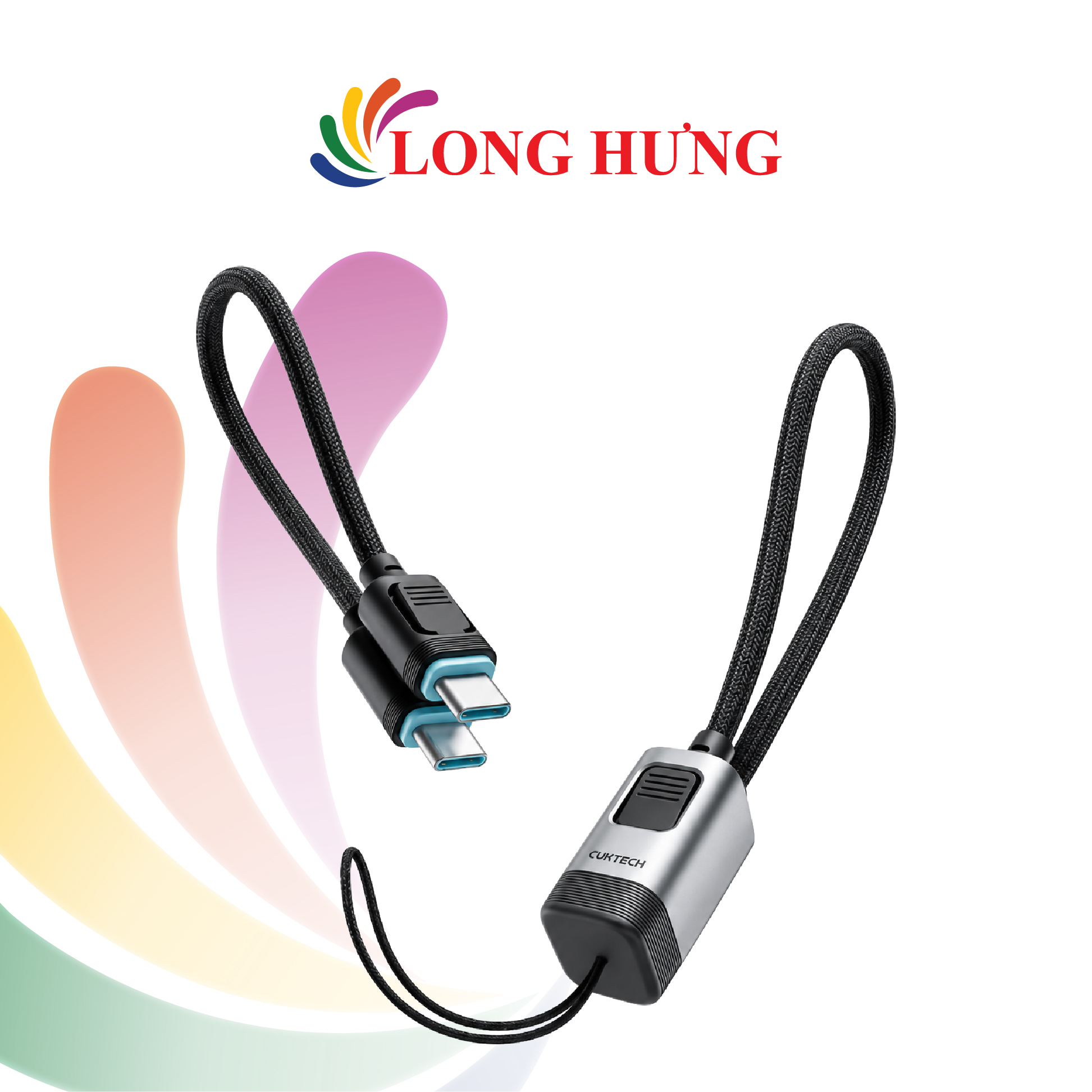 Cáp USB Type-C to Type-C Cuktech 6A TPE 20cm 240W CTC620S - Hàng chính hãng