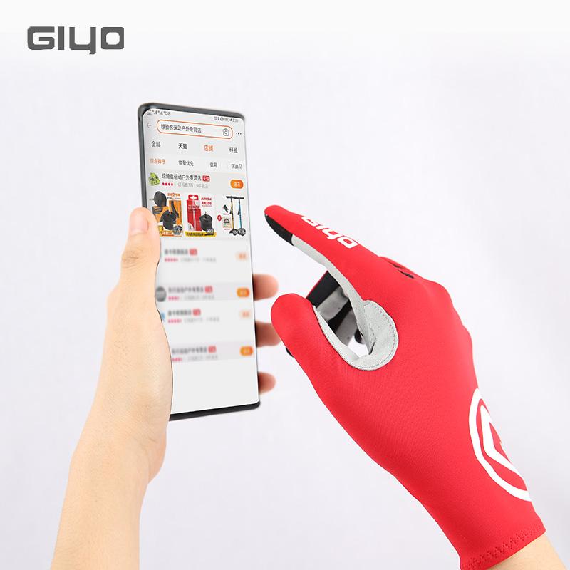 Giyo găng tay đạp xe toàn bộ ngón tay găng tay chống trượt dài mtb găng tay xe đạp lycra vải găng tay thiết bị đạp xe Color: Black Size: XL