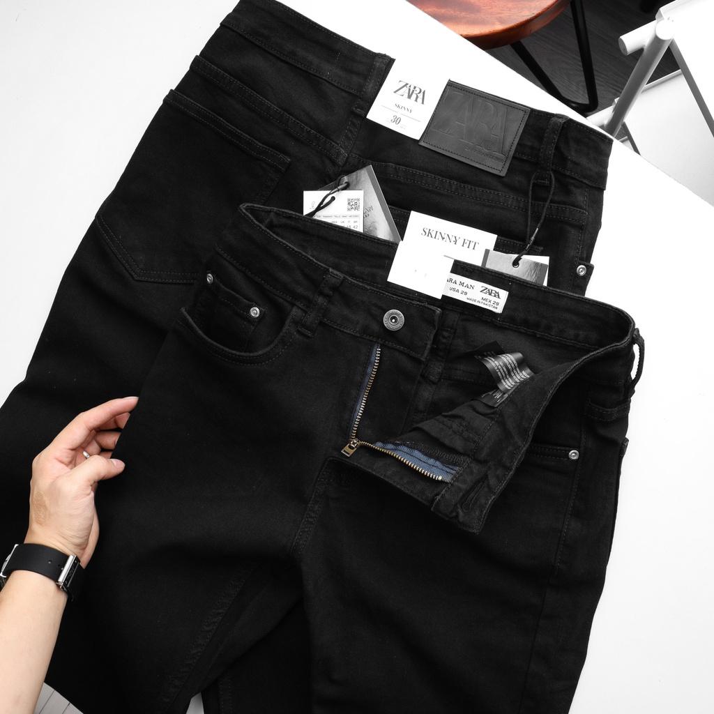 Quần jeans nam màu đen trơn form skinny chất cotton denim co giãn xịn QJZ4 - LASTORE MENSWEAR