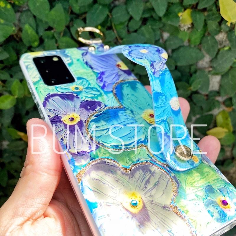 Ốp Lưng Hoa Màu Sơn Nước Cho Dòng Samsung Galaxy S23 Ultra / S23 Plus / S22 Ultra / S22 Plus / S21 Ultra / S21 Plus / Note 20 Ultra / Note 20 / Note 10 Plus / Note 10 Có Dây Xỏ Tay