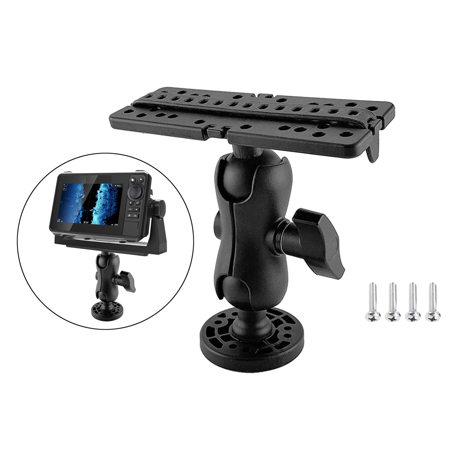 Black Fishfinder Mount Base Mounting Plate Kayak Accessories for Garmin