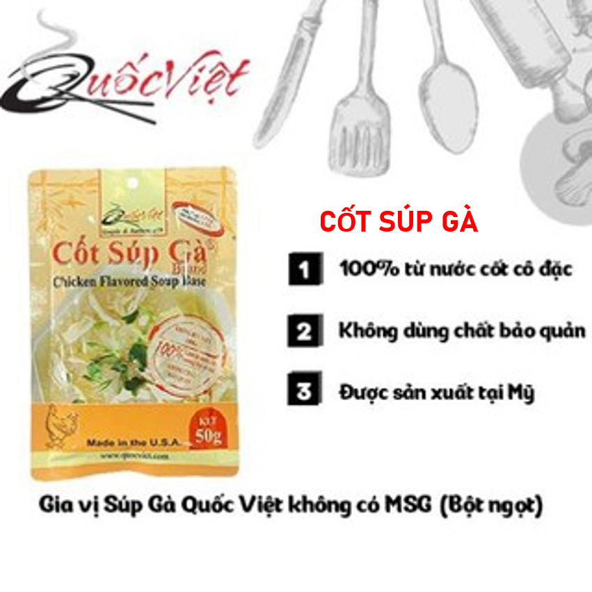 COMBO 2 Gói Gia vị Cốt súp gà Quốc Việt - 2 x 50g - VN10504