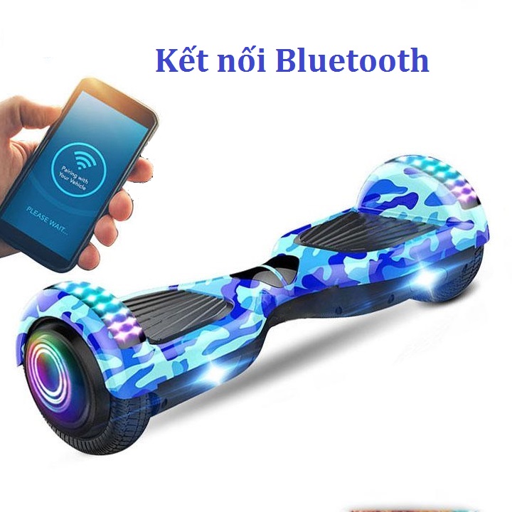 Xe Điện Cân Bằng Kết Nối Bluetooth Nghe Nhạc, Bánh Xe 7inch, Có Đèn Led Chiếu Sáng Thân Xe Tặng Kèm Bảo Hộ Tay Chân