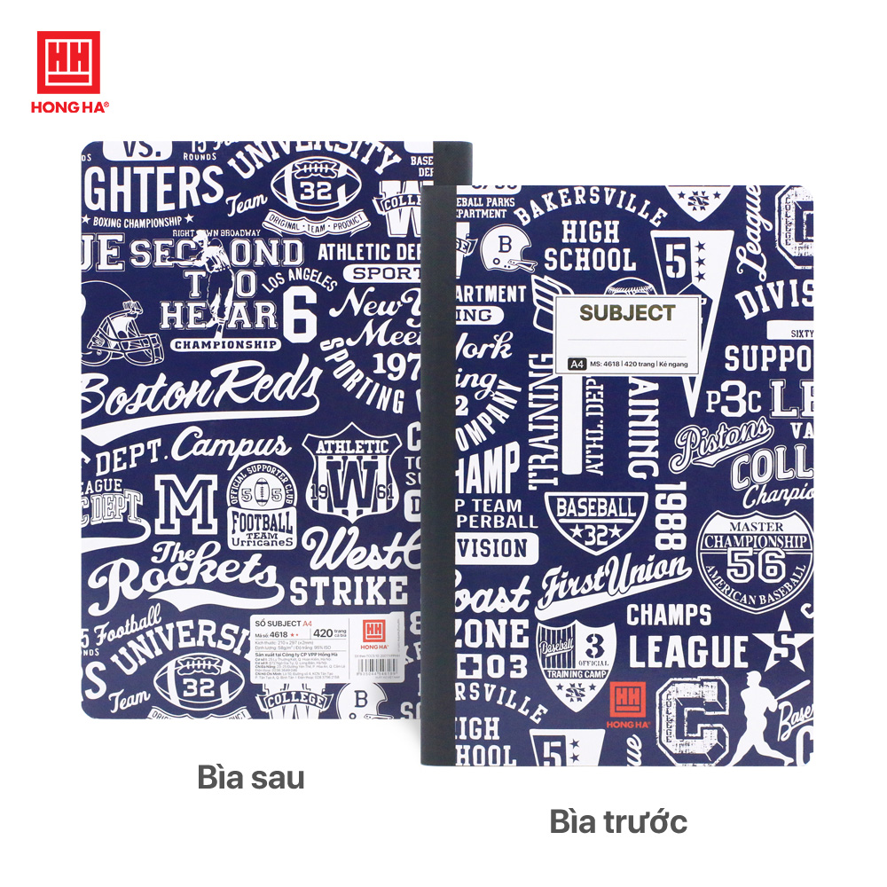 Sổ bìa bồi A4 420 trang Hồng Hà Subject - 4618