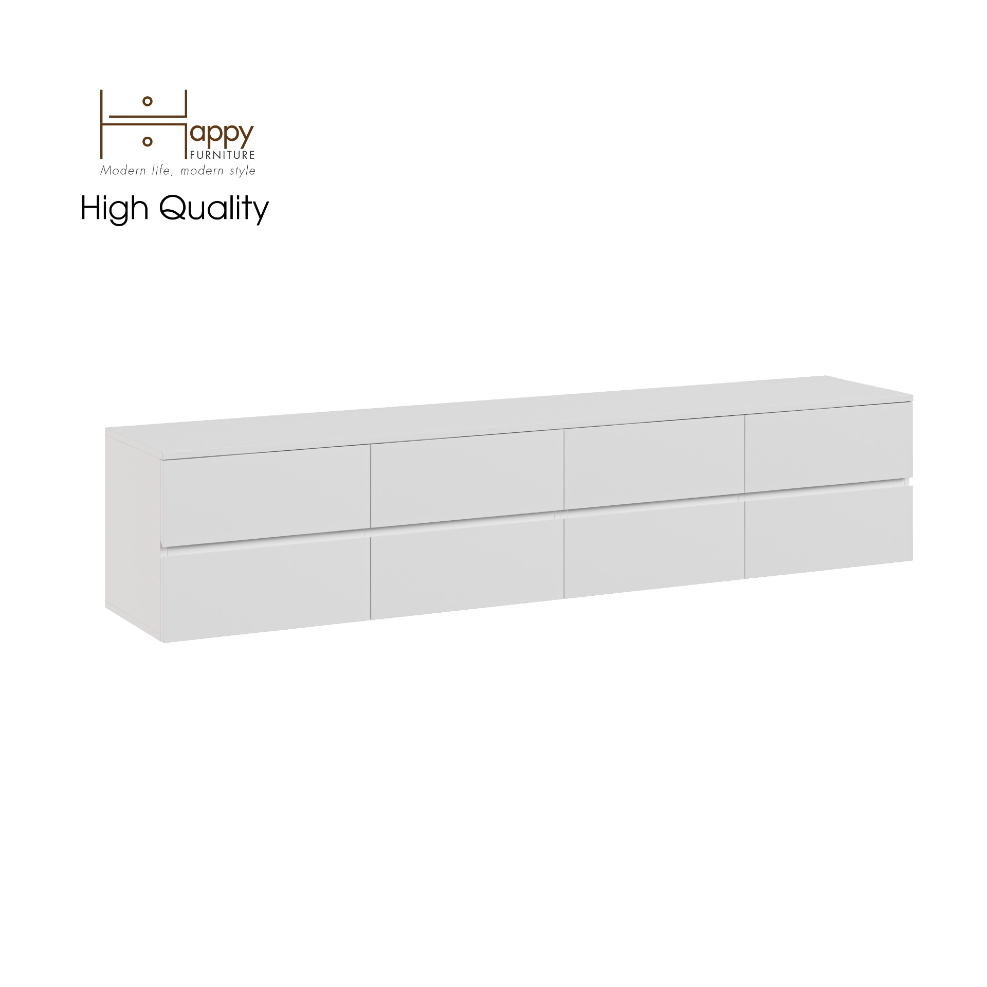 [Happy Home Furniture ] OLA , Kệ TV 8 ngăn kéo - treo tường , 200cm x 40cm x 42cm ( DxRxC), KTV_024