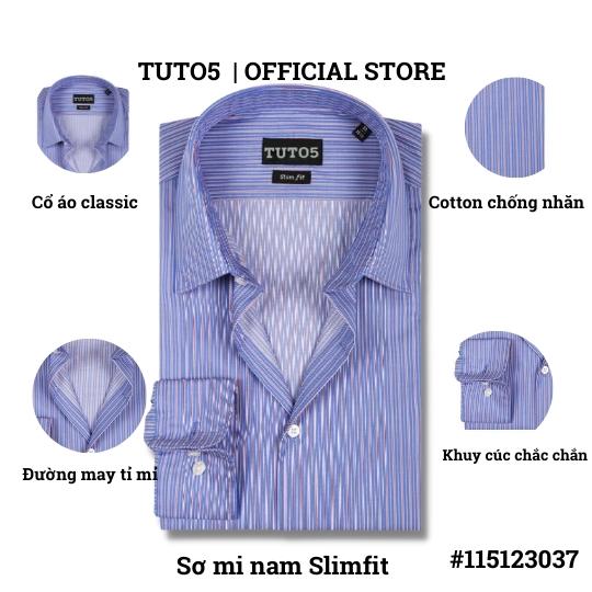 Áo sơ mi dài tay nam TUTO5 sơ mi công sở họa tiết sọc kẻ caro Slim fit Shirt cotton chống nhăn cao cấp phong cách trẻ trung, nam tính - 105123053