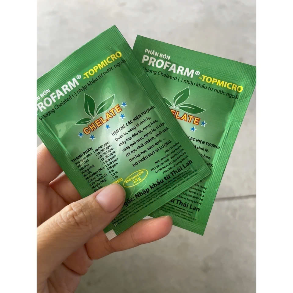 Phân bón VI LƯỢNG CHELATE- 2,5g: Giải độc cây trồng, phục hồi cây,cung cấp trung,vi lượng cho cây