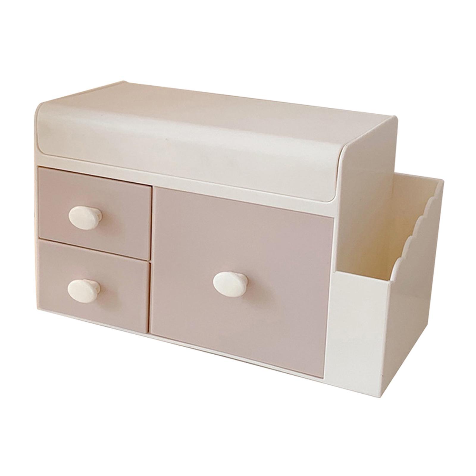 Cosmetic Storage Box Display Case with Drawer Makeup Brush Holder Makeup Organizer for Countertop